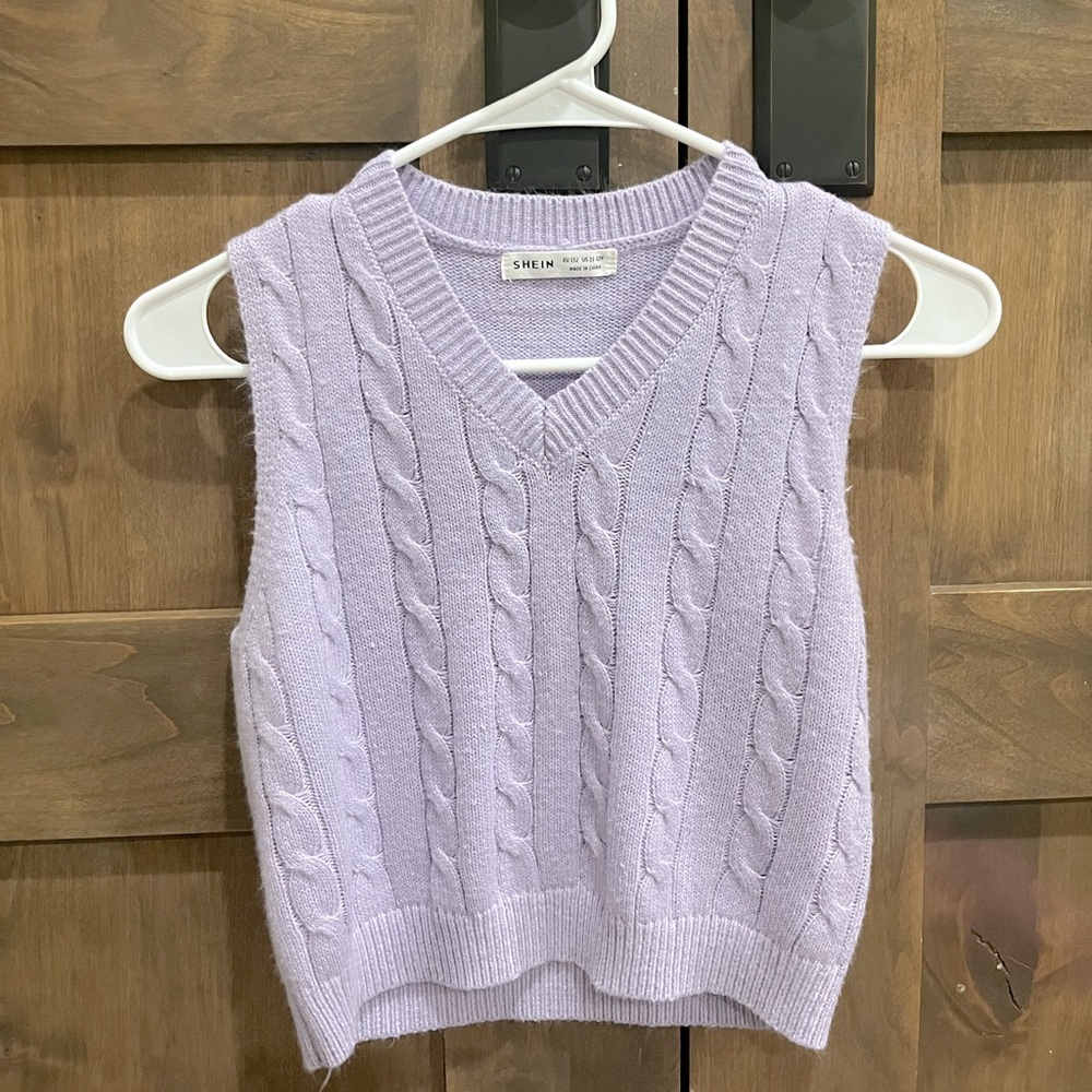 Purple sweater vest!